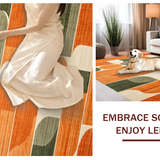Ultra Soft Area Rug, Non Slip, Stain Resistant, Washable Area Rugs for Living Room, Bedroom, Luxurious Fluid Organic Design(Orange)