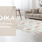 Ultra Soft Area Rug, Non Slip, Stain Resistant, Washable Area Rugs for Living Room, Bedroom, Coquette Pink Bow with Scarlet Berry Boho Area Rug(Gray)