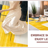 Ultra Soft Area Rug, Non Slip, Stain Resistant, Washable Area Rugs for Living Room, Bedroom, Bold Geometric Yellow Harmony(Yellow)