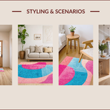 Ultra Soft Area Rug, Non Slip, Stain Resistant, Washable Area Rugs for Living Room, Bedroom, Modern Boho Living Room Washable Area Carpet(Pink)