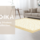 Ultra Soft Area Rug, Non Slip, Stain Resistant, Washable Area Rugs for Living Room, Bedroom, Rustic Textured Floral Embellishment(Beige)