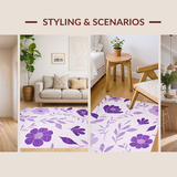 Ultra Soft Area Rug, Non Slip, Stain Resistant, Washable Area Rugs for Living Room, Bedroom, Chic Cute Lavender Circle Statement(Purple)