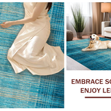 Ultra Soft Area Rug, Non Slip, Stain Resistant, Washable Area Rugs for Living Room, Bedroom, Coastal Dreamscape Rug with Geometric Turtle and Modern Ocean Wave Design(Blue)