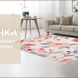 Ultra Soft Area Rug, Non Slip, Stain Resistant, Washable Area Rugs for Living Room, Bedroom, Blush Pink Boho Nursery Foldable Machine Washable Rug(White)
