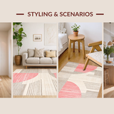 Ultra Soft Area Rug, Non Slip, Stain Resistant, Washable Area Rugs for Living Room, Bedroom, Elegant Fluid Artistic Expression(Beige)
