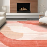 Ultra Soft Area Rug, Non Slip, Stain Resistant, Washable Area Rugs for Living Room, Bedroom, Trendy Soft Beige Arc Arrangement(Pink)