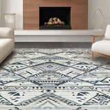 Ultra Soft Area Rug, Non Slip, Stain Resistant, Washable Area Rugs for Living Room, Bedroom, Artful Trellis Earth Tone Vibes(Gray)