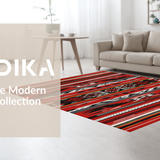 Ultra Soft Area Rug, Non Slip, Stain Resistant, Washable Area Rugs for Living Room, Bedroom, Rustic Textured Falsa Pattern(Red)
