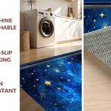 Ultra Soft Area Rug, Non Slip, Stain Resistant, Washable Area Rugs for Living Room, Bedroom, Celestial Starburst Artistic Flair(Blue)