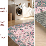 Ultra Soft Area Rug, Non Slip, Stain Resistant, Washable Area Rugs for Living Room, Bedroom, Lush Blush-Infused Rustic Aesthetic(Pink)