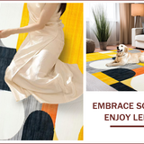 Ultra Soft Area Rug, Non Slip, Stain Resistant, Washable Area Rugs for Living Room, Bedroom, Vibrant Modern Abstract Composition(Yellow)