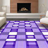 Ultra Soft Area Rug, Non Slip, Stain Resistant, Washable Area Rugs for Living Room, Bedroom, Whimsical Wavy Checkerboard Aesthetic(Purple)