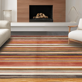 Ultra Soft Area Rug, Non Slip, Stain Resistant, Washable Area Rugs for Living Room, Bedroom, Elegant Rustic Multitonal Composition(Red)