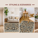 Ultra Soft Area Rug, Non Slip, Stain Resistant, Washable Area Rugs for Living Room, Bedroom, Dynamic Contemporary Texture Blend(Brown)