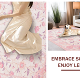 Ultra Soft Area Rug, Non Slip, Stain Resistant, Washable Area Rugs for Living Room, Bedroom, Stylish Soft Rose Modern Essence(Pink)