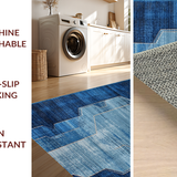 Ultra Soft Area Rug, Non Slip, Stain Resistant, Washable Area Rugs for Living Room, Bedroom, Transitional Coastal Wave Design(Blue)