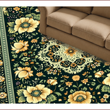 Ultra Soft Area Rug, Non Slip, Stain Resistant, Washable Area Rugs for Living Room, Bedroom, Boho Chic Medallion Distressed(Black)