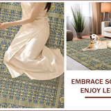 Ultra Soft Area Rug, Non Slip, Stain Resistant, Washable Area Rugs for Living Room, Bedroom, Luxurious Grey Abstract Design(Blue)