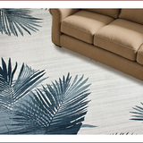 Ultra Soft Area Rug, Non Slip, Stain Resistant, Washable Area Rugs for Living Room, Bedroom, Rustic Neutral Palm Motif(Blue)