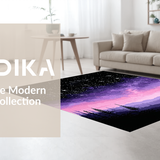 Ultra Soft Area Rug, Non Slip, Stain Resistant, Washable Area Rugs for Living Room, Bedroom, Charming Planetary Pattern Play(Purple)