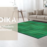 Ultra Soft Area Rug, Non Slip, Stain Resistant, Washable Area Rugs for Living Room, Bedroom, Elegant Abstract Linear Arrangement(Green)