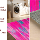 Ultra Soft Area Rug, Non Slip, Stain Resistant, Washable Area Rugs for Living Room, Bedroom, Bold Colorful Dynamic Brushstrokes(Pink)