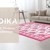 Ultra Soft Area Rug, Non Slip, Stain Resistant, Washable Area Rugs for Living Room, Bedroom, Chic Cottage Garden Aesthetic(White)
