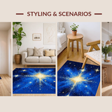 Ultra Soft Area Rug, Non Slip, Stain Resistant, Washable Area Rugs for Living Room, Bedroom, Vibrant Cosmic Abstract Aesthetic(Blue)