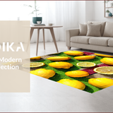Ultra Soft Area Rug, Non Slip, Stain Resistant, Washable Area Rugs for Living Room, Bedroom, fruit lemon bath mat(Yellow)