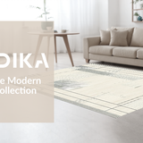Ultra Soft Area Rug, Non Slip, Stain Resistant, Washable Area Rugs for Living Room, Bedroom, Stylish Linear Cream Trellis Motif(Beige)