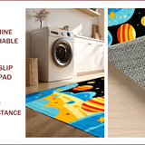 Ultra Soft Area Rug, Non Slip, Stain Resistant, Washable Area Rugs for Living Room, Bedroom, Vibrant Galactic Educational Artistry(Red)