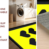 Ultra Soft Area Rug, Non Slip, Stain Resistant, Washable Area Rugs for Living Room, Bedroom, Trendy Minimalist Heart Design(Yellow)