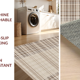 Ultra Soft Area Rug, Non Slip, Stain Resistant, Washable Area Rugs for Living Room, Bedroom, Rustic Tan Brown Geometric Design(Beige)