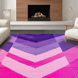 Ultra Soft Area Rug, Non Slip, Stain Resistant, Washable Area Rugs for Living Room, Bedroom, Vivid Colorful Tiled Motif(Purple)
