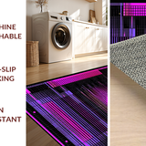 Ultra Soft Area Rug, Non Slip, Stain Resistant, Washable Area Rugs for Living Room, Bedroom, Dynamic Geometric Pixel Motif(Purple)