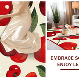 Ultra Soft Area Rug, Non Slip, Stain Resistant, Washable Area Rugs for Living Room, Bedroom, Quirky Cute Fruit-Inspired Decor(Red)