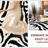 Ultra Soft Area Rug, Non Slip, Stain Resistant, Washable Area Rugs for Living Room, Bedroom, Black White Zebra Print Farmhouse Laundry Rug(Black)