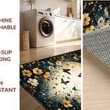 Ultra Soft Area Rug, Non Slip, Stain Resistant, Washable Area Rugs for Living Room, Bedroom, Trendy Minimalist Insect Composition(Gold)