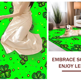 Ultra Soft Area Rug, Non Slip, Stain Resistant, Washable Area Rugs for Living Room, Bedroom, Rustic Low-Profile Clover Design(Green)