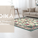 Delicate Floral and Feather Fusion(Beige)