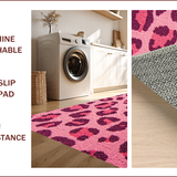 Ultra Soft Area Rug, Non Slip, Stain Resistant, Washable Area Rugs for Living Room, Bedroom, Modern Pink Leopard Print Rug for Kids Playroom(Pink)