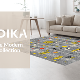 Ultra Soft Area Rug, Non Slip, Stain Resistant, Washable Area Rugs for Living Room, Bedroom, Sleek Black and White Humor(Black)