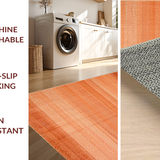 Ultra Soft Area Rug, Non Slip, Stain Resistant, Washable Area Rugs for Living Room, Bedroom, Warm Earthy Minimalist Aesthetic(Orange)