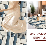Ultra Soft Area Rug, Non Slip, Stain Resistant, Washable Area Rugs for Living Room, Bedroom, Texas Bluebonnets Woven(Gray)
