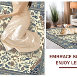 Ultra Soft Area Rug, Non Slip, Stain Resistant, Washable Area Rugs for Living Room, Bedroom, Charming Animal Motif in Earthy Tones(Beige)