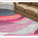 Ultra Soft Area Rug, Non Slip, Stain Resistant, Washable Area Rugs for Living Room, Bedroom, Contemporary Soft Abstract Waves(Gray)