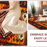 Ultra Soft Area Rug, Non Slip, Stain Resistant, Washable Area Rugs for Living Room, Bedroom, Red Orange Tribal Entryway Non-Slip Carpet(Red)