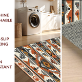 Ultra Soft Area Rug, Non Slip, Stain Resistant, Washable Area Rugs for Living Room, Bedroom, Dynamic Southwest Inspired Elements(Brown)