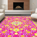 Ultra Soft Area Rug, Non Slip, Stain Resistant, Washable Area Rugs for Living Room, Bedroom, Rustic Vintage Patterned Accent(Pink)