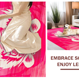 Ultra Soft Area Rug, Non Slip, Stain Resistant, Washable Area Rugs for Living Room, Bedroom, Elegant Safari Inspired Motif(Pink)